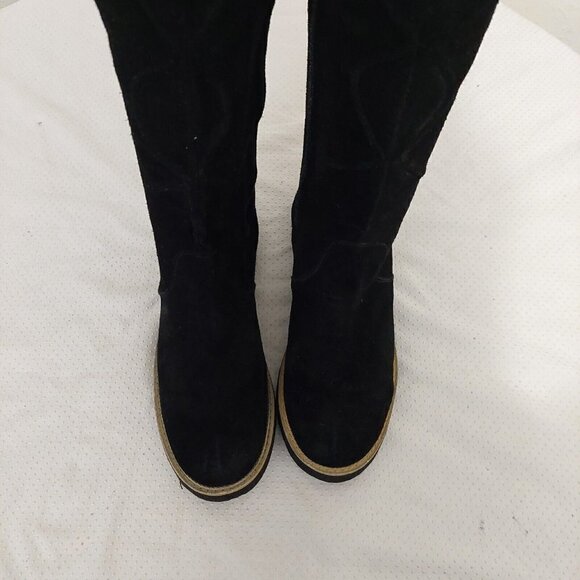 Inca Boot Company Electra Zora Over-The-Knee Suede Embroidered Boots Black Sz 9 - Picture 4 of 12